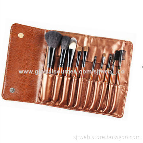 10-piece Powder Makeup Brush Set with 20*12cm Size